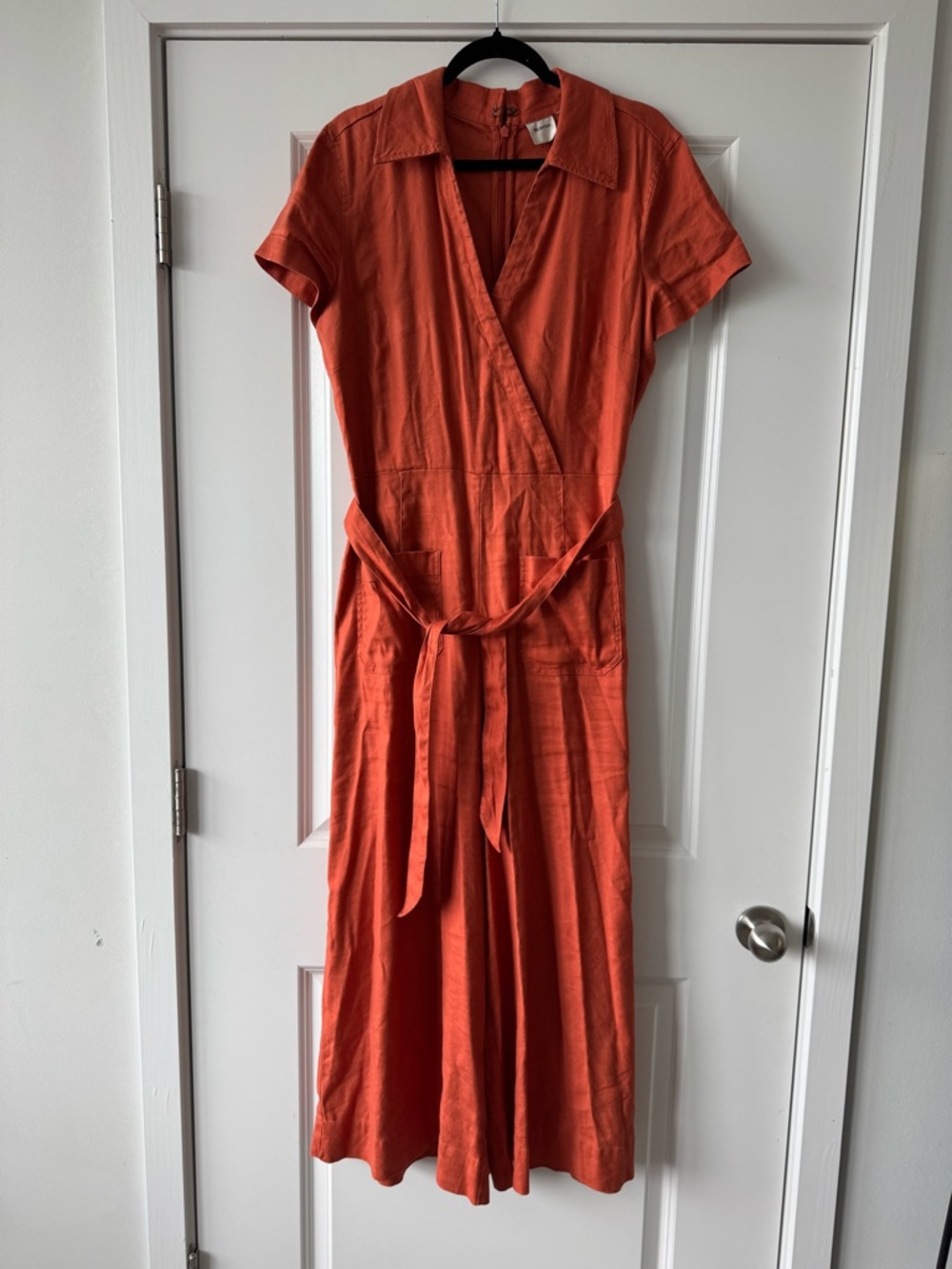 The Collette Linen Blend Wrap Jumpsuit by Maeve